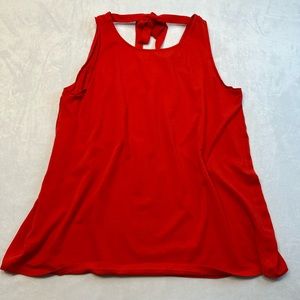 Loft Petites Red Sleeveless Tie Back Halter Blouse Top‎ Size MP